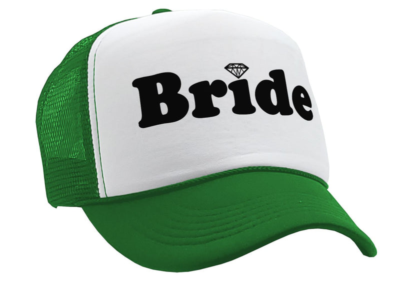 BRIDE - wedding bridesmaid marriage party - Vintage Retro Style Trucker Cap Hat - Five Panel Retro Style TRUCKER Cap