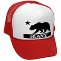 Venice Cali Bear Trucker Hat - Mesh Cap - Five Panel Retro Style TRUCKER Cap