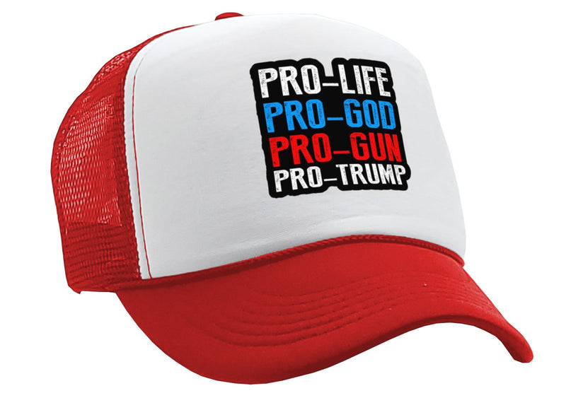 Pro God Life Gun - Vintage Retro Style Trucker Cap Hat - Five Panel Retro Style TRUCKER Cap