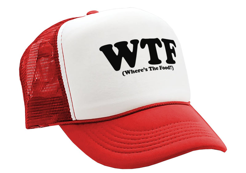 WTF - WHERES The FOOD - Five Panel Retro Style TRUCKER Cap