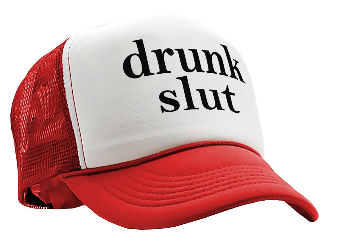 DRUNK SLUT - party frat college beer drink - Vintage Retro Style Truck