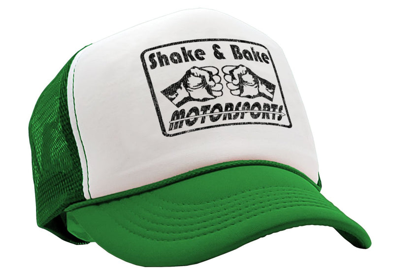 SHAKE and BAKE Motorsports - ferrell movie - Vintage Retro Style Trucker Cap Hat - Five Panel Retro Style TRUCKER Cap