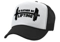 I'D RATHER BE LIFTING - workout weight lift gains - Retro Style Trucker Cap Hat - Five Panel Retro Style TRUCKER Cap