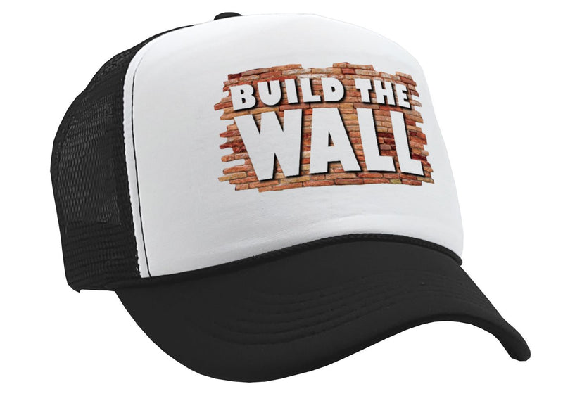 BUILD THE WALL - Five Panel Retro Style TRUCKER Cap