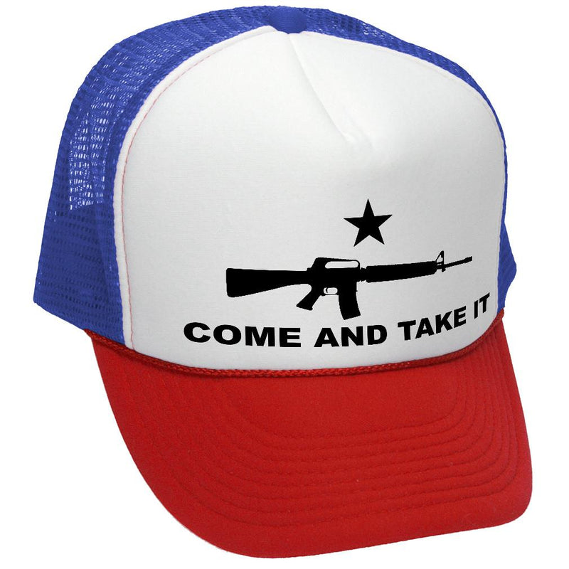 COME AND TAKE IT - 2nd amendment patriot - Vintage Retro Style Trucker Cap Hat - Five Panel Retro Style TRUCKER Cap