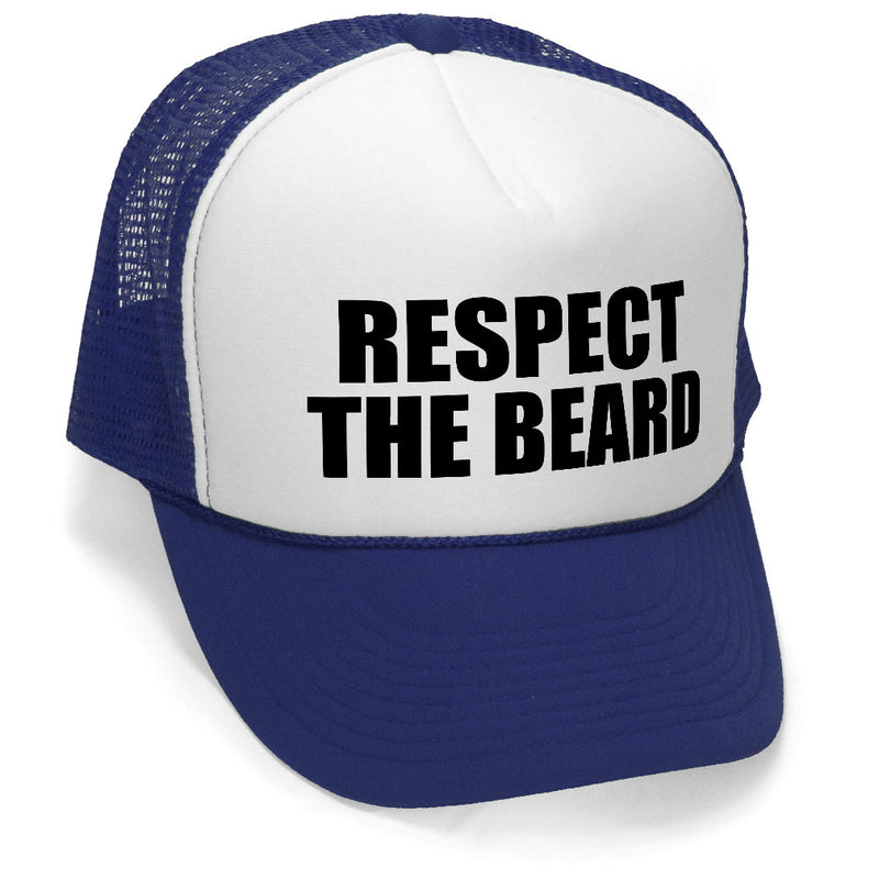 RESPECT THE BEARD - Unisex Adult Trucker Cap Hat - Five Panel Retro Style TRUCKER Cap