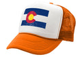 COLORADO FLAG - coloradan mountain state - Adult Trucker Cap Hat - Five Panel Retro Style TRUCKER Cap