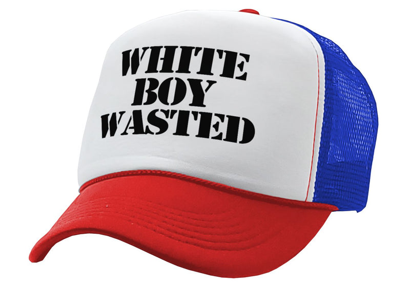 White Boy Wasted - Five Panel Retro Style TRUCKER Cap