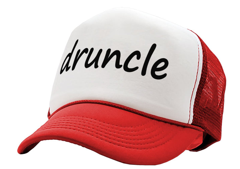 DRUNCLE - drunk uncle fathers day funny gag - Vintage Retro Style Trucker Cap Hat - Five Panel Retro Style TRUCKER Cap