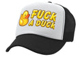 F___ A DUCK - funny dare gift gag rubber ducky - Vintage Retro Style Trucker Cap Hat - Five Panel Retro Style TRUCKER Cap