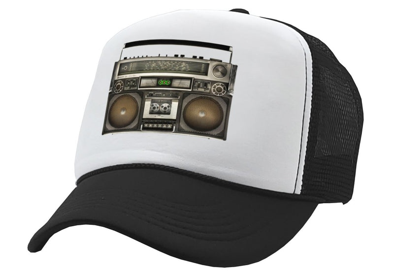 BOOMBOX - classic 80's 90's breakdancing - Vintage Retro Style Trucker Cap Hat - Five Panel Retro Style TRUCKER Cap